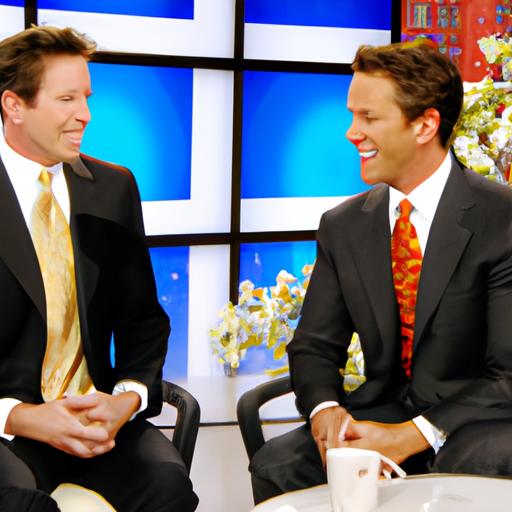 Thomas Roberts interviews a celebrity guest on DailyMailTV