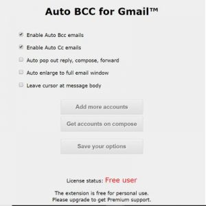 How to automatically bcc an email address when using gmail