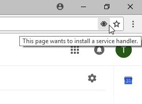 What this page wants to install a service handler means?