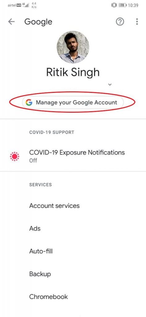 How to remove google or gmail profile picture?