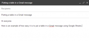 How to copy a formatted excel table into gmail?
