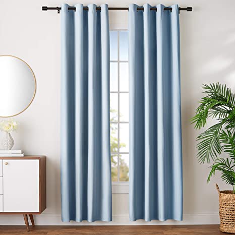 Light blue curtains