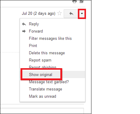 Analyze gmail message header – how to view & extract header
