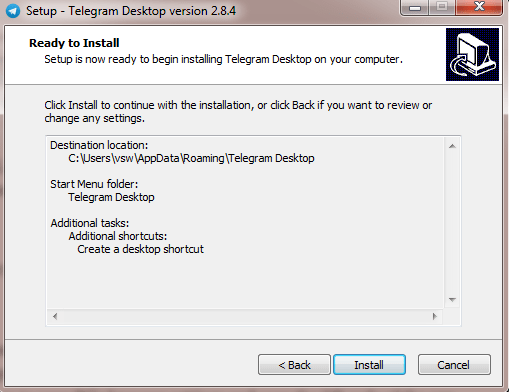 Install Telegram PC
