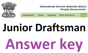 PSSSB Junior Draftsman answer key 2021 Paper Solution download