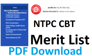 RRB NTPC Merit List 2021 Selection list, Final list to be released