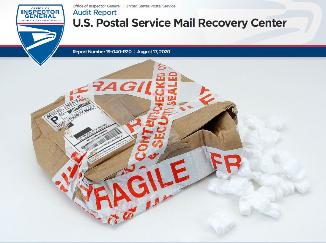 U.S. Postal Service Mail Recovery Center | USPS Office of Inspector General