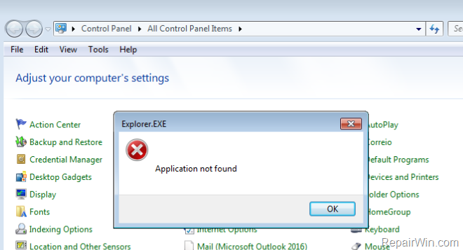 FIX: Mail Application not found in Control Panel item. (Solved) • Repair Windows™