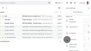 How to Change Gmail Display Using Quick Settings
