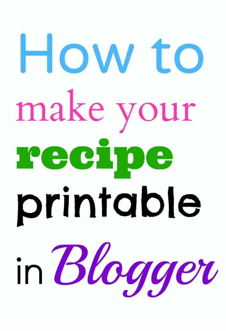 How to create a printable recipe on my blog