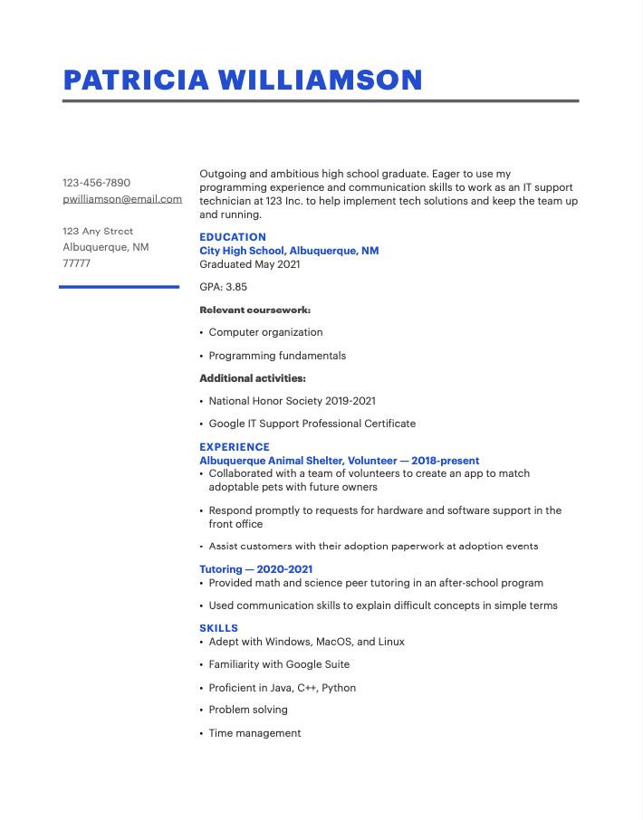 How to create a writing resume without previous experience