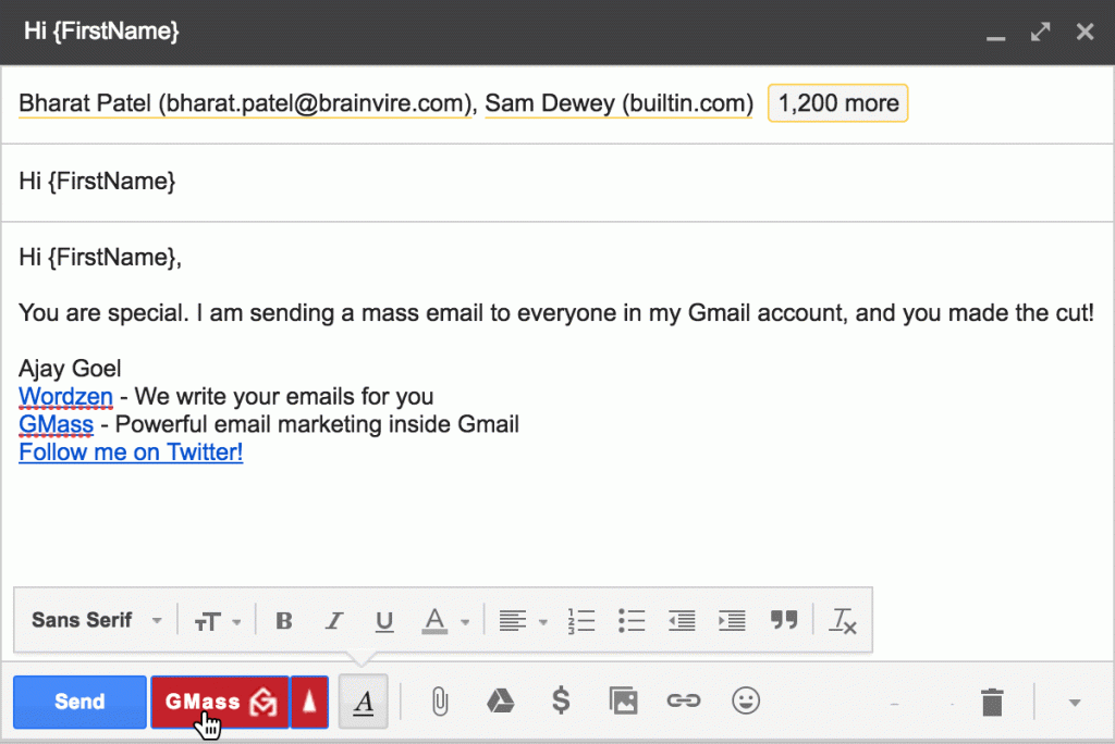 How to create an email to all contacts in gmail