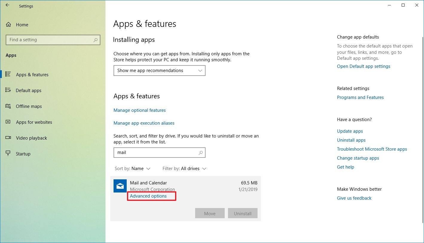How to reset Mail app on Windows 10 – Pureinfotech