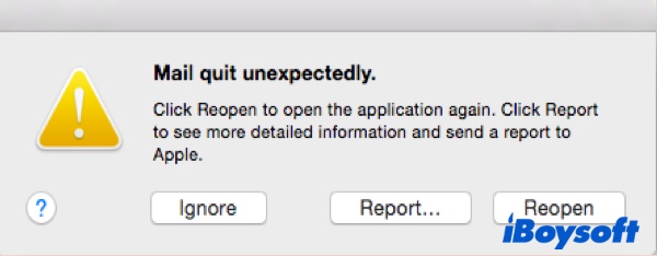 Fix Mac (MacBook Air) Mail Quit Unexpectedly/Keeps Crashing