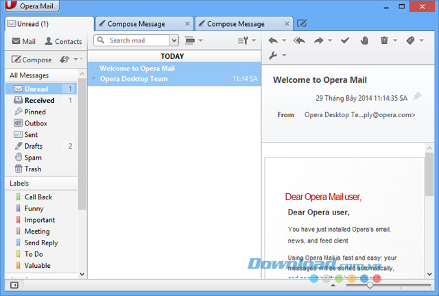 Opera Mail – Ứng dụng quản lý email miễn phí