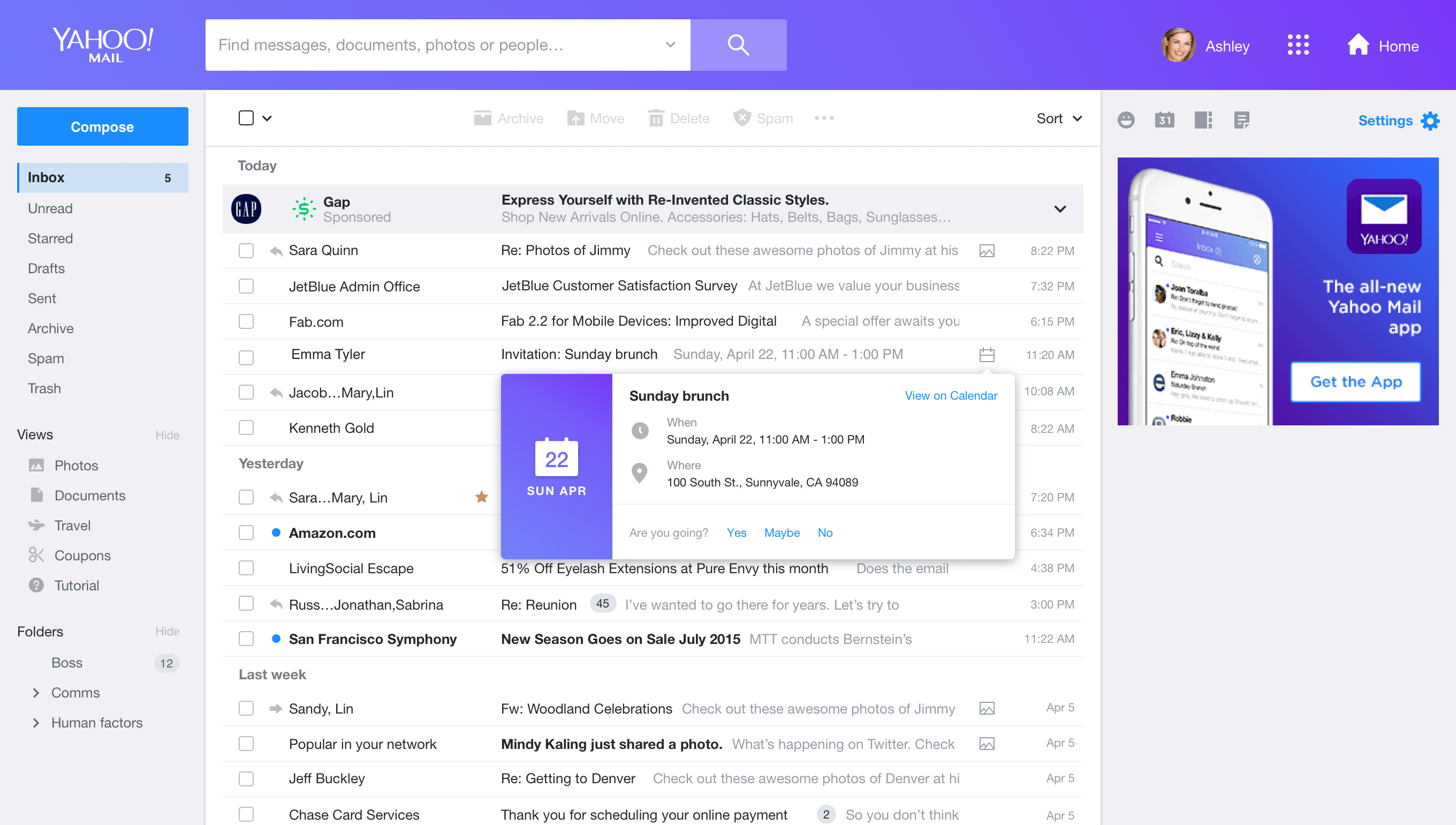 Yahoo Mail launches new wave of updates with faster loads, photo themes, RSVPs, improved OOO • TechCrunch