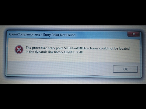 How to Fix kernel32.dll error when installing Sony Xperia Companion | entry point not found solution.