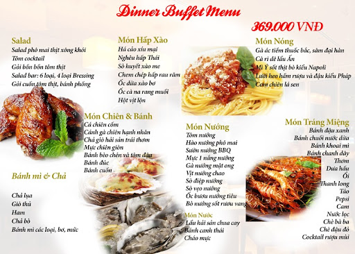 Phân loại Thực đơn tự chọn (Buffet menu)